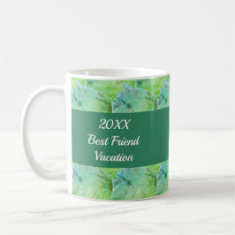 Caneca De Café Viagem de Meninas Verdes Artísticas de Melhor Amig