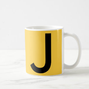 Caneca De Café Viagem de Monograma Amarelo