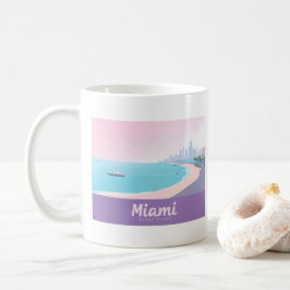 Caneca De Café Viagem de Pastel de Paiscape Costeiro de Miami Flo