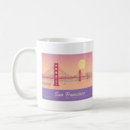 Caneca De Café Viagem de Pastel Ouro da ponte de São Francisco