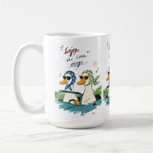 Caneca De Café Viagem de Patos Aproveite as Pequenas Coisas Arte