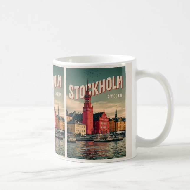 Caneca De Café viagem de suecia de colagem de estocolmo presentes (Direita)