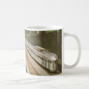 Caneca De Café Viagem de Trem Antigo, Locomotiva no Campo