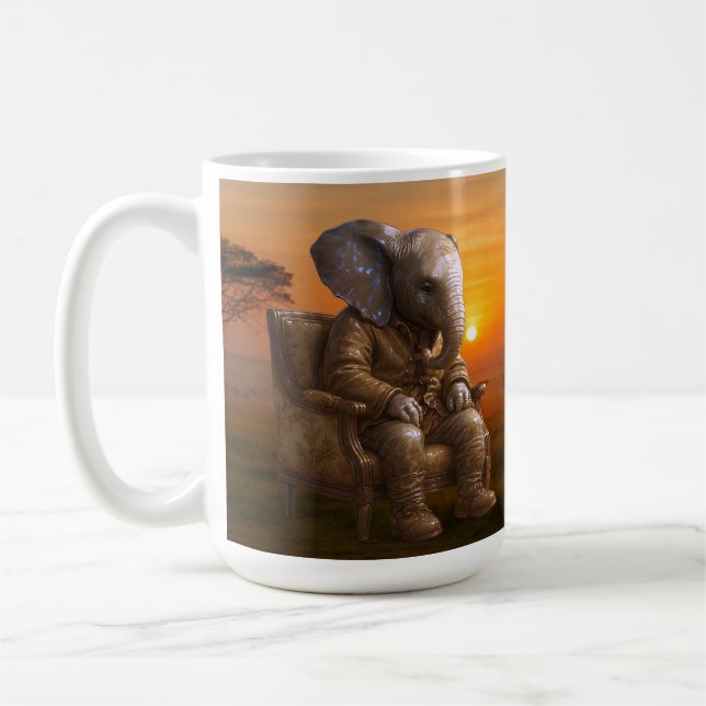 Caneca De Café Viagem do Elefante Elegante (Esquerda)