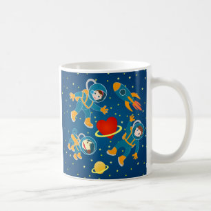 Caneca De Café Viagem espacial do amor dos astronautas dos miúdo