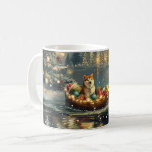 Caneca De Café Viagem Festiva de Natal de Akita