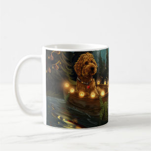Caneca De Café Viagem Festiva de Natal do Bernedoodle