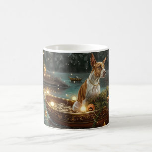 Caneca De Café Viagem Festiva de Natal do Bull Terrier
