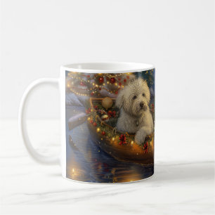 Caneca De Café Viagem Festiva de Natal do Coton De Tulear