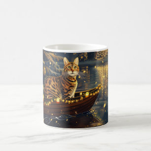 Caneca De Café Viagem Festiva de Natal do Gato Bengal