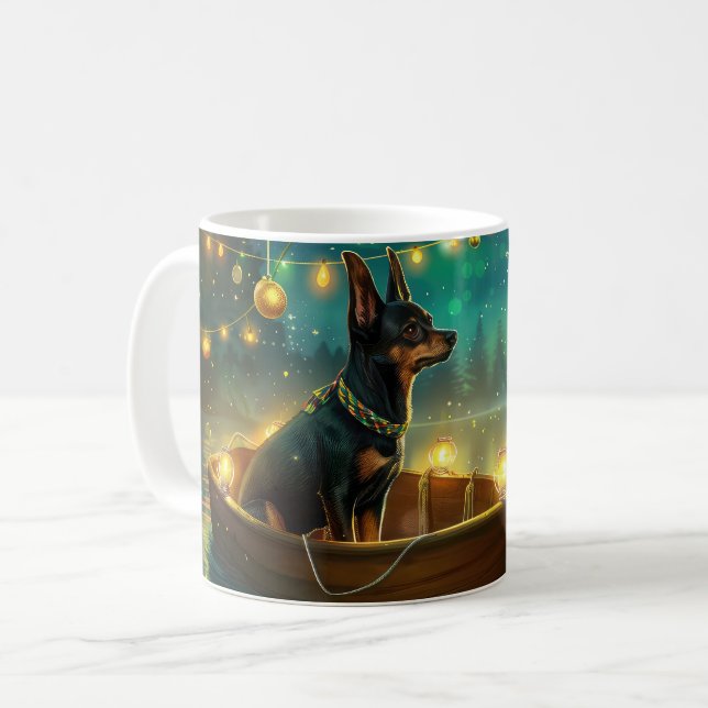Caneca De Café Viagem Festiva de Natal do Kelpie Australiano (Frente Esquerda)