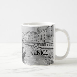Caneca De Café Viagem Itália - souvenir preto e branco de VENICE