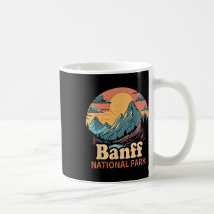 Caneca De Café Viagem Retro de Mochila no Parque Nacional Banff
