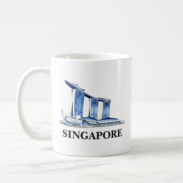 Caneca De Café Viagem Skyline na moda de Singapura (Esquerda)