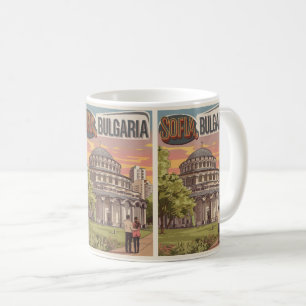 Caneca De Café Viagem Sofia, bulgária, presentes de vintage, casa