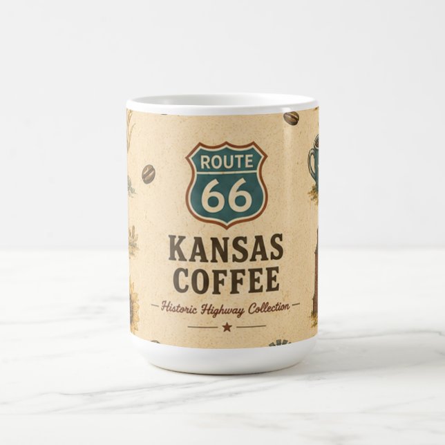 Caneca De Café Viagem Torrefação Matinal Trigo Kansas Rota 66 (Centro)