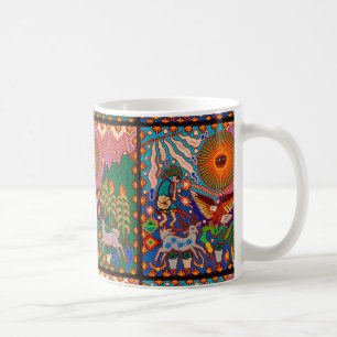 Caneca De Café Viagem tribal maia mexicano de Boho da arte de