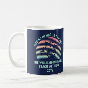 Caneca De Café Viagem Tropical de Praia Retroativa de Férias Fami