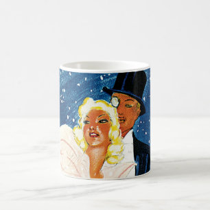 Caneca De Café Viagem Vintage, Amor Romance Inverno em Monte Carl
