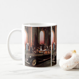 Caneca De Café Viagem Vintage, Carro Limusine Limo Elégant