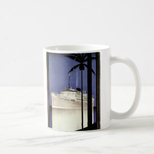 Caneca De Café Viagem Vintage Cruzeiro Tropical e Palmeiras