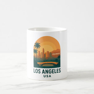 Caneca De Café Viagem Vintage Los Angeles – Hollywood Retro
