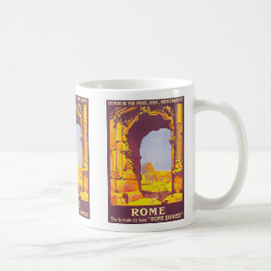 Caneca De Café Viagens Antigas, o Coliseu em Roma Itália Italiano