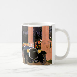 Caneca De Café Viagens Elegantes e Antigas, Carro Conversível Ele