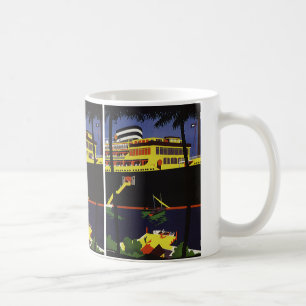 Caneca De Café Viagens vintage, Art Deco Cruise Ship Port