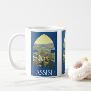 Caneca De Café Viagens vintage Assisi Itália Francesco Basilica