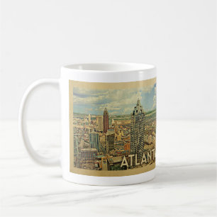 Caneca De Café Viagens vintage Atlanta Skyline Atlanta