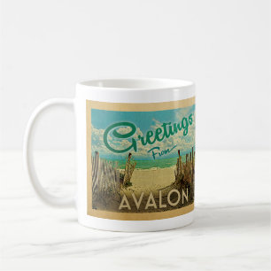Caneca De Café Viagens vintage Avalon Beach