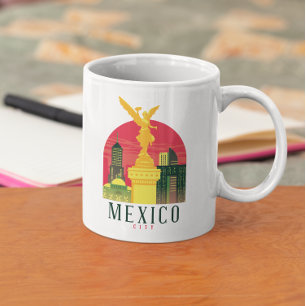 Caneca De Café Viagens vintage da Cidade do legal México