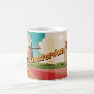 Caneca De Café Viagens vintage de Amesterdã