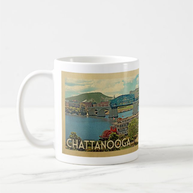 Caneca De Café Viagens vintage de Chattanooga Tennessee (Esquerda)