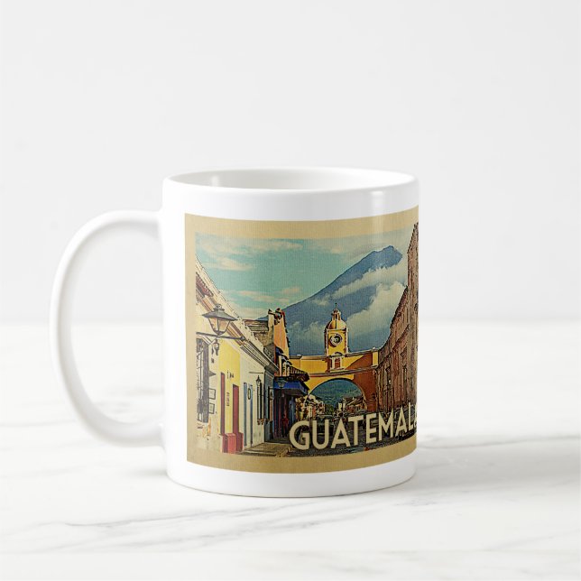 Caneca De Café Viagens vintage de Guatemala (Esquerda)