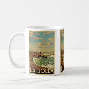 Caneca De Café Viagens vintage de La Jolla - costa de Califórnia