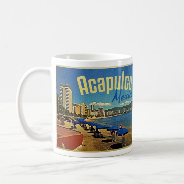 Caneca De Café Viagens vintage do México Acapulco (Esquerda)