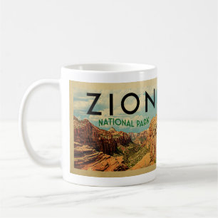Caneca De Café Viagens vintage do Parque Nacional Zion