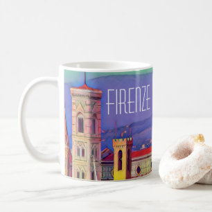 Caneca De Café Viagens vintage Florence Firenze Itália Church Duo