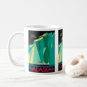 Caneca De Café Viagens vintage, Glaciar Taku, Alasca