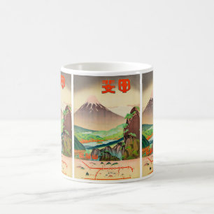 Caneca De Café Viagens vintage Japão: Aventura do Monte Fuji