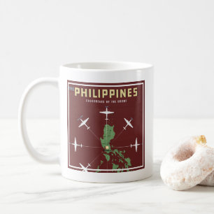 Caneca De Café Viagens vintage Para Linhas Aéreas Filipinas