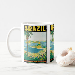 Caneca De Café Viagens vintage Rio de Janeiro Praia Costeira do B