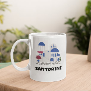 Caneca De Café Viagens vintage Santorini