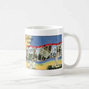 Caneca De Café Viagens vintage, Saudações Do Golfo Da Louisiana