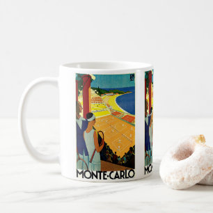 Caneca De Café Viagens vintage, Tênis, esportes, Monte Carlo Mô