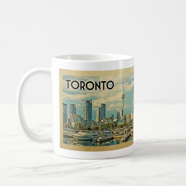 Caneca De Café Viagens vintage Toronto Canadá (Esquerda)