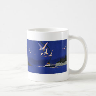 Caneca De Café Viagens vintage, Vaga de Navio de Cruzeiro no Alas
