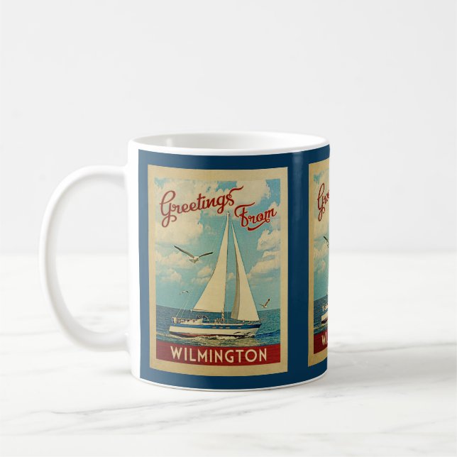 Caneca De Café Viagens vintage Wilmington Sailboat (Esquerda)